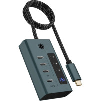ICY BOX IB-HUB1454-C31 USB 3.2 Gen 1 (3.1 Gen 1) Type-C 10000 Mbit/s Blu, Grigio, Hub USB