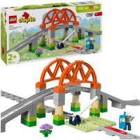 LEGO DUPLO Pack di espansione ponte e binari ferroviari, Giochi di costruzione