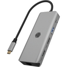 ICY BOX IB-DK4012-CPD Cablato USB 3.2 Gen 1 (3.1 Gen 1) Type-C Antracite, Nero, Docking station