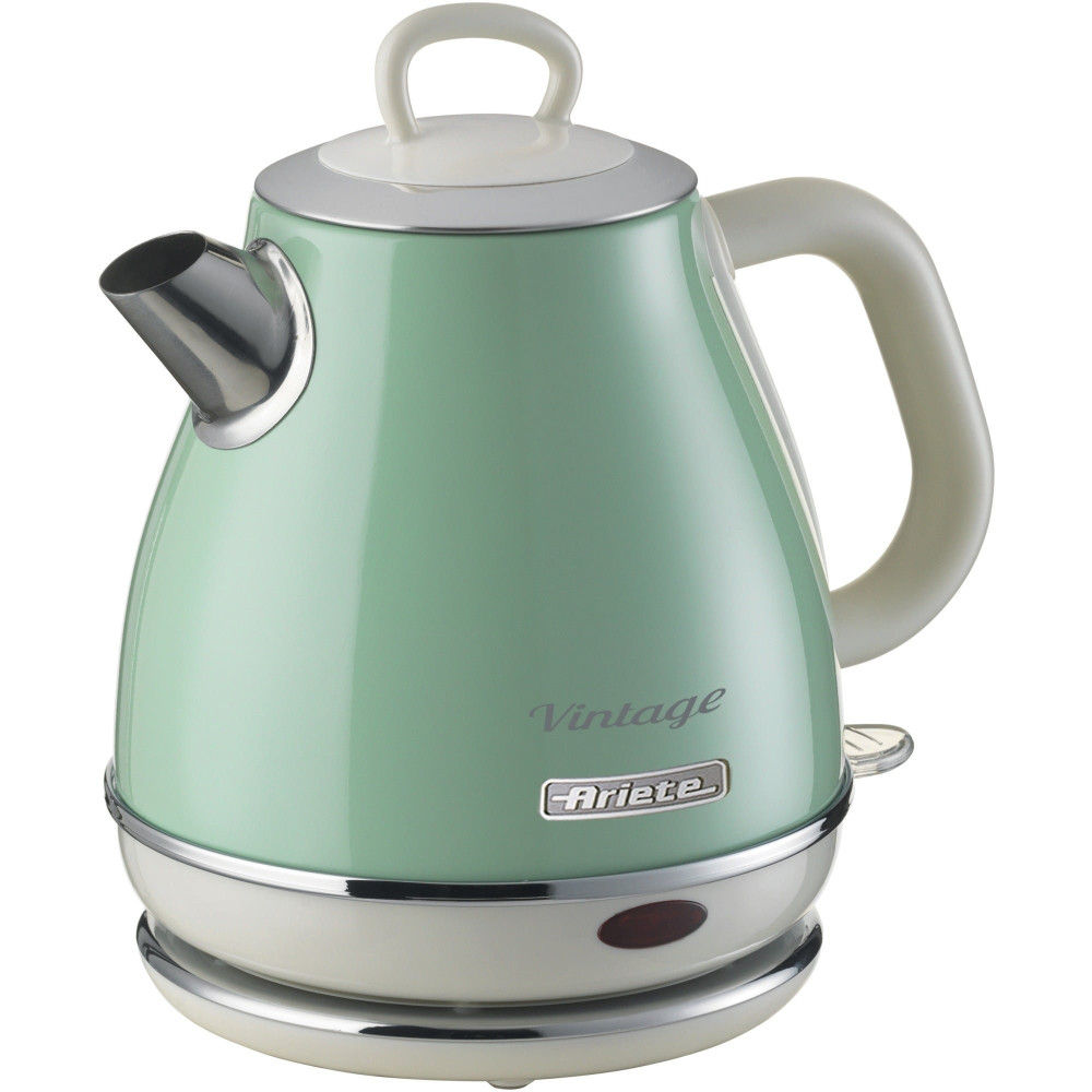 Ariete 2868 Bollitore Elettrico Vintage 1 Litro - Infusi, Tè e Tisane - Autospegnimento - Acciaio Inox - 1 Litro - 1600 Watt - V