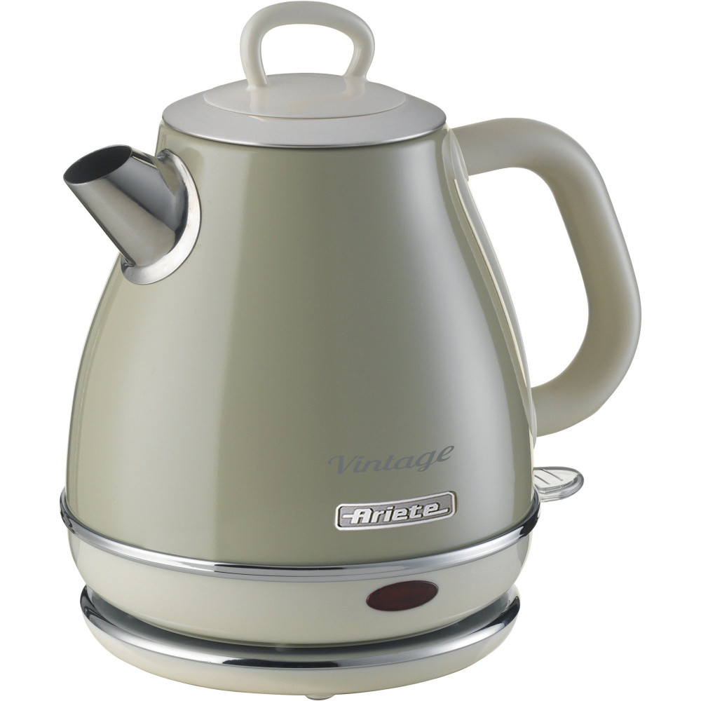 Ariete 2868 Bollitore Elettrico Vintage 1 Litro - Infusi, Tè e Tisane - Autospegnimento - Acciaio Inox - 1 Litro - 1600 Watt - B
