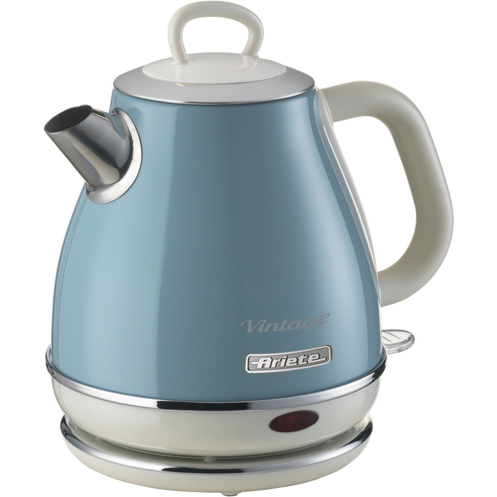 Ariete 2868 Bollitore Elettrico Vintage 1 Litro - Infusi, Tè e Tisane - Autospegnimento - Acciaio Inox - 1 Litro - 1600 Watt - C