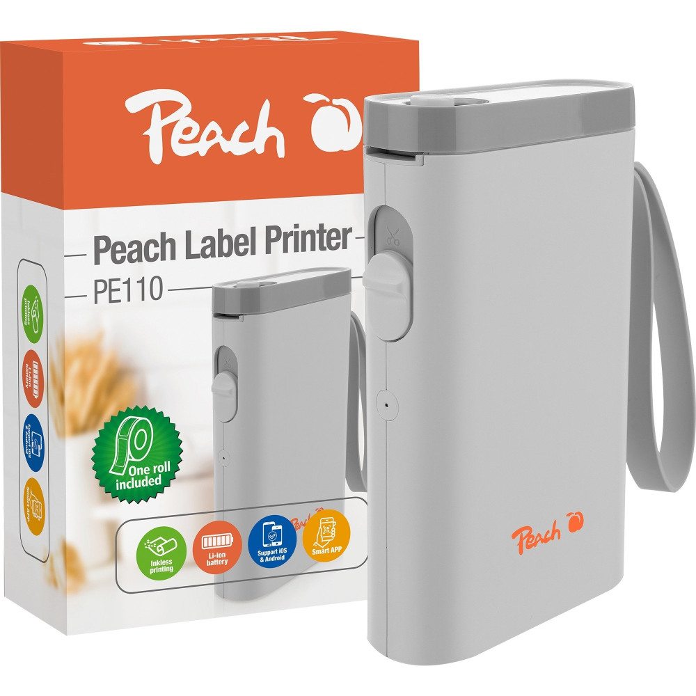 Peach PE110 stampante per etichette (CD) Termica diretta 203 x 203 DPI 60 mm/s Wireless Bluetooth
