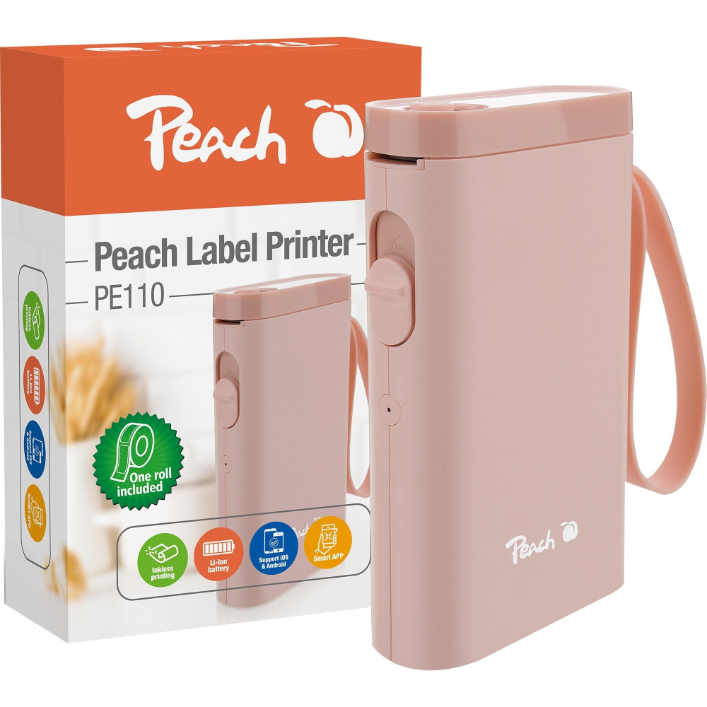 Peach PE110 stampante per etichette (CD) Termica diretta 203 x 203 DPI 60 mm/s Wireless Bluetooth