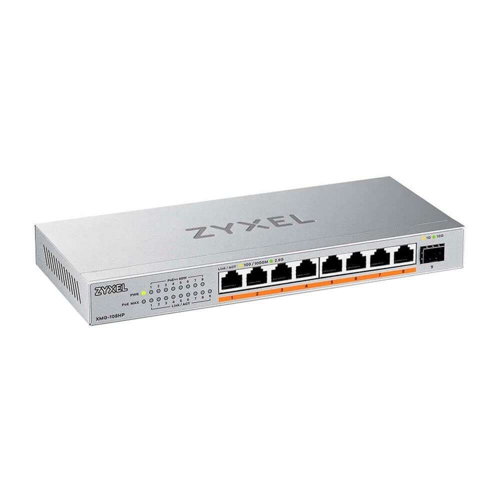 Zyxel XMG-108 Non gestito 2.5G Ethernet (100/1000/2500) Argento, Interruttore