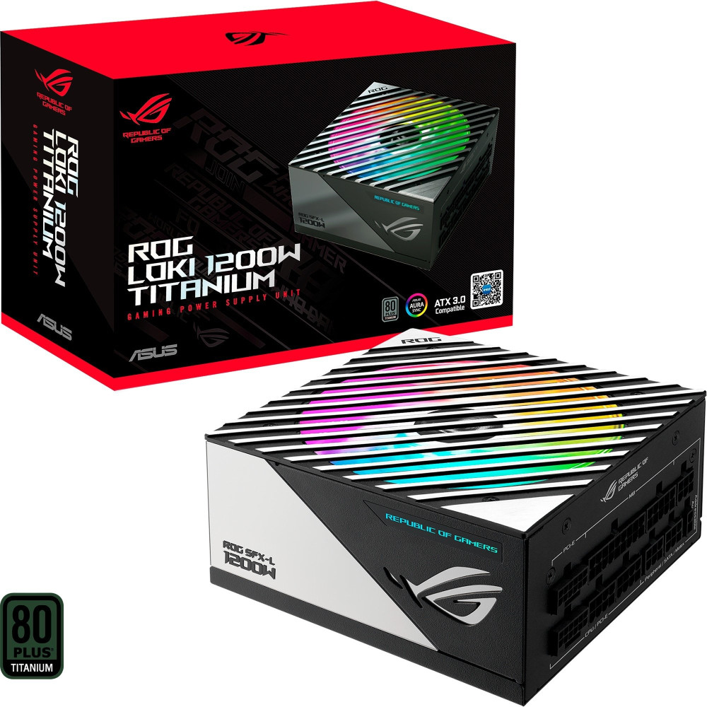 ASUS ROG -LOKI-1200T-SFX-L-GAMING alimentatore per computer 1200 W 20+4 pin ATX Nero, Argento, Alimentatore PC