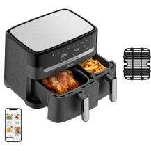 Tefal Dual Easy Fry & Grill EY905B Doppia 8,3 L Indipendente 2700 W Friggitrice ad aria calda Grigio