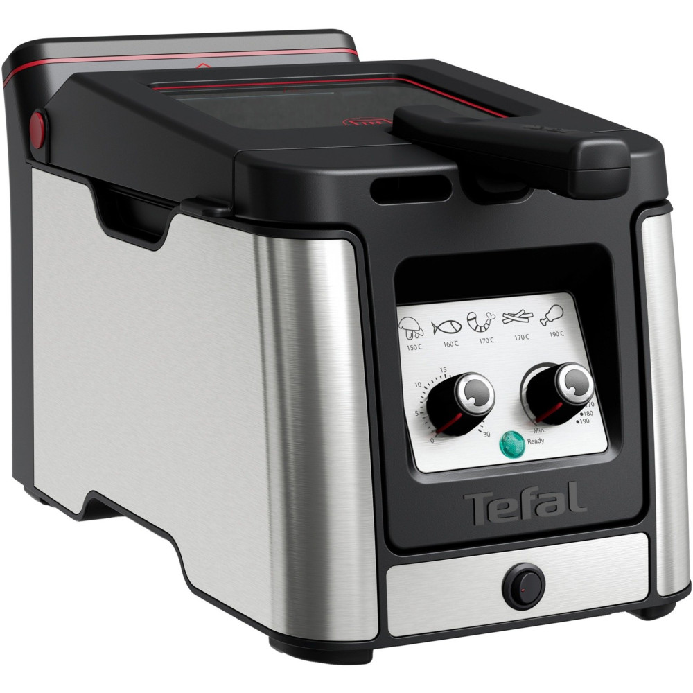 Tefal Clear Duo FR600D Singolo 0,65 L Indipendente 2000 W Friggitrice Nero, Acciaio inox
