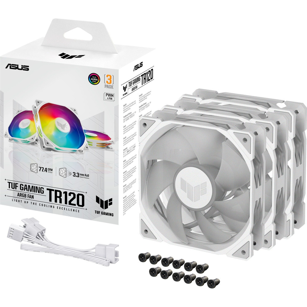 ASUS TUF GAMING TR120 ARGB 3IN1 White Case per computer Raffreddatore d'aria 12 cm Bianco, Ventola
