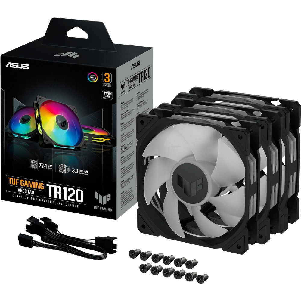 ASUS TUF GAMING TR120 ARGB 3IN1 Black Case per computer Raffreddatore d'aria 12 cm Nero, Ventola