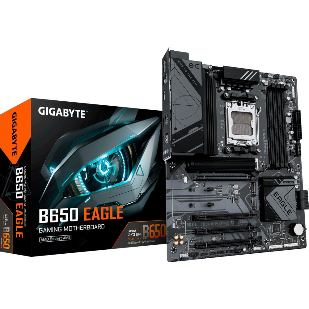 GIGABYTE B650 EAGLE Scheda madre - AMD Ryzen serie 9000, VRM a 12+2+2 fasi, fino a 7600 MHz DDR5 (OC), 1xPCIe 5.0 + 2xPCIe 4.0 M