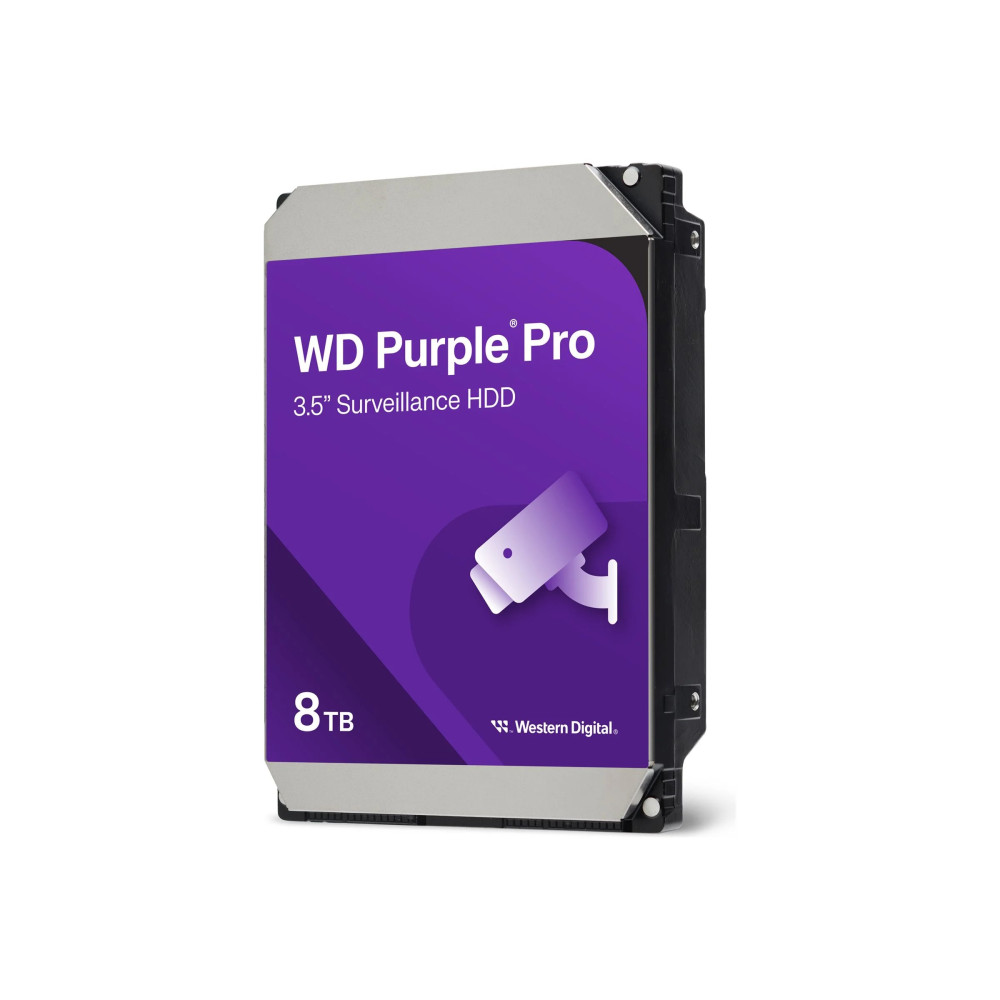 WD Purple Pro WD8002PURP - Disco rigido - 8 TB - Sorveglianza, trasmissione video intelligente - interno - 3,5" (8,9 cm)