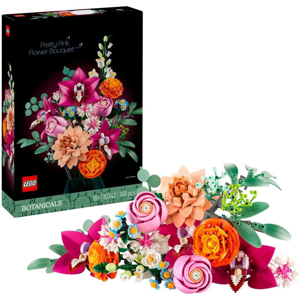 LEGO Botanicals Bouquet di fiori rosa, Giochi di costruzione