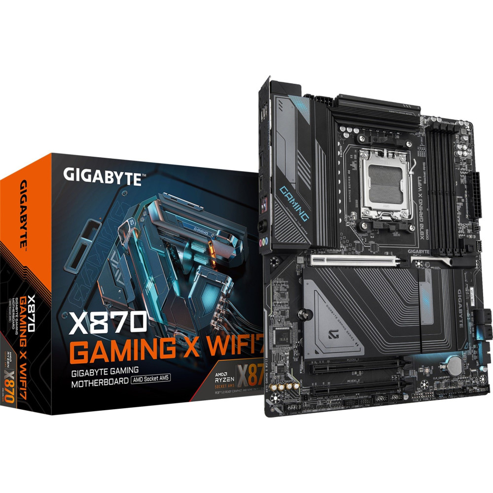 GIGABYTE X870 GAMING X WIFI7 Scheda Madre - Supporta CPU AMD Ryzen 9000, 16+2+2 fasi VRM, fino a 8000MHz DDR5 (OC), 1xPCIe 5.0 +