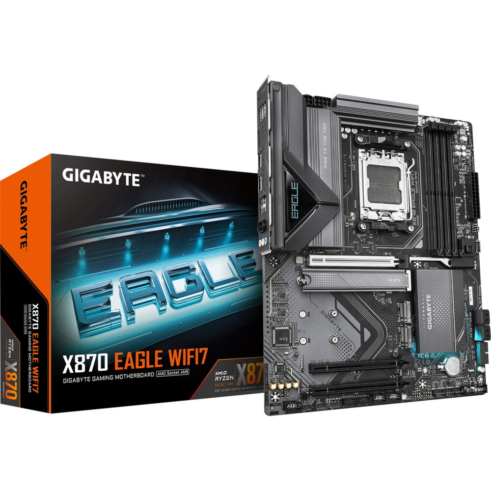GIGABYTE X870 EAGLE WIFI7 Scheda Madre - Supporta CPU AMD Ryzen 9000, 14+2+2 fasi VRM, fino a 8000MHz DDR5 (OC), 1xPCIe 5.0 + 2x