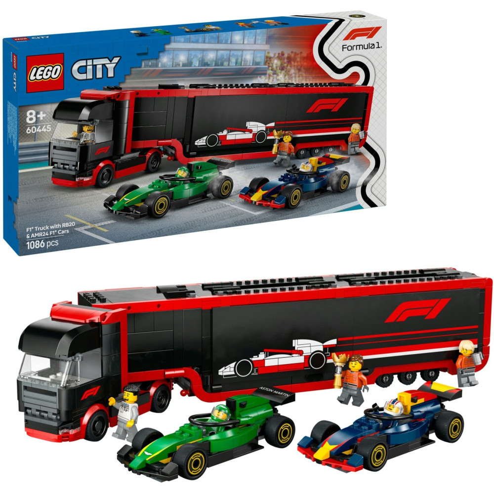 LEGO City Autotrasportatore F1® con monoposto RB20 e AMR24 F1®, Giochi di costruzione