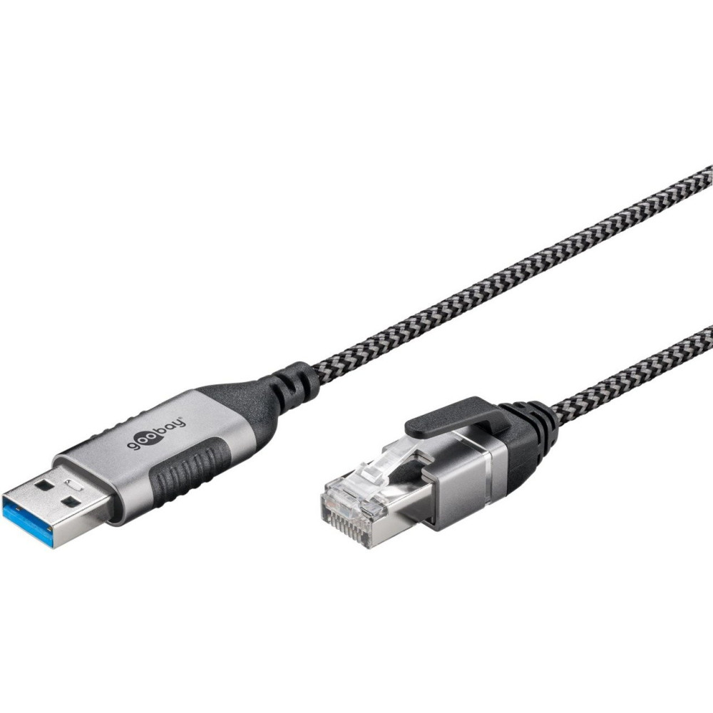 goobay Cavo adattatore Ethernet USB-A 3.2 Gen1 > RJ-45, Slim