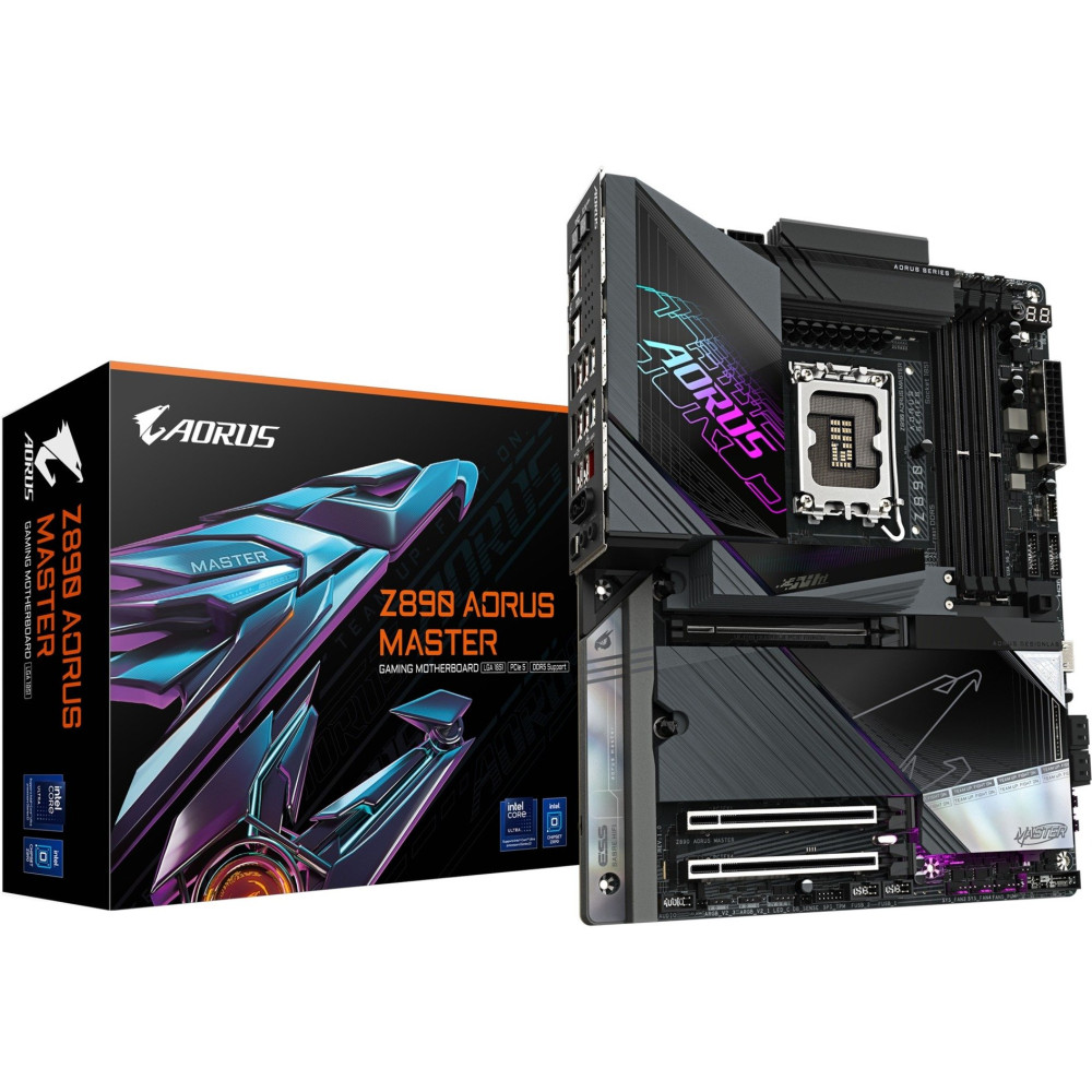 GIGABYTE Z890 AORUS MASTER Scheda Madre - Supporta CPU Intel Core Ultra (Serie 2), VRM a 18+1+2 fasi, fino a 9500MHz DDR5 (OC), 