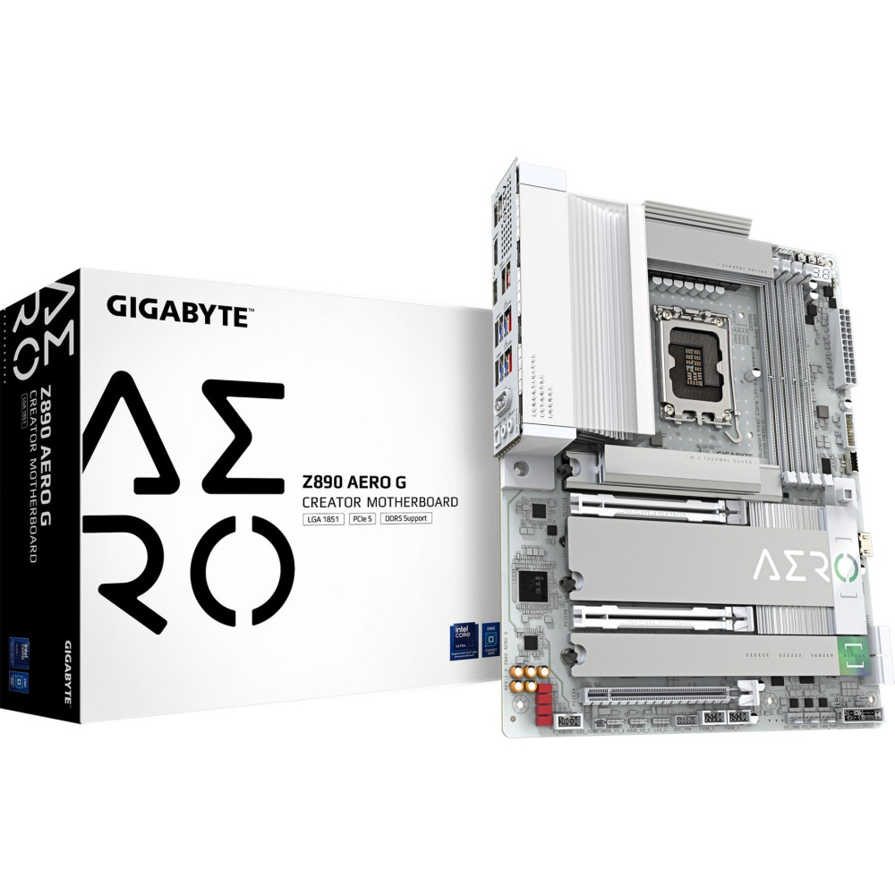 GIGABYTE Z890 AERO G Scheda Madre - Supporta CPU Intel Core Ultra (Serie 2), VRM a 16+1+2 fasi, fino a 8800MHz DDR5 (OC), 1xPCIe