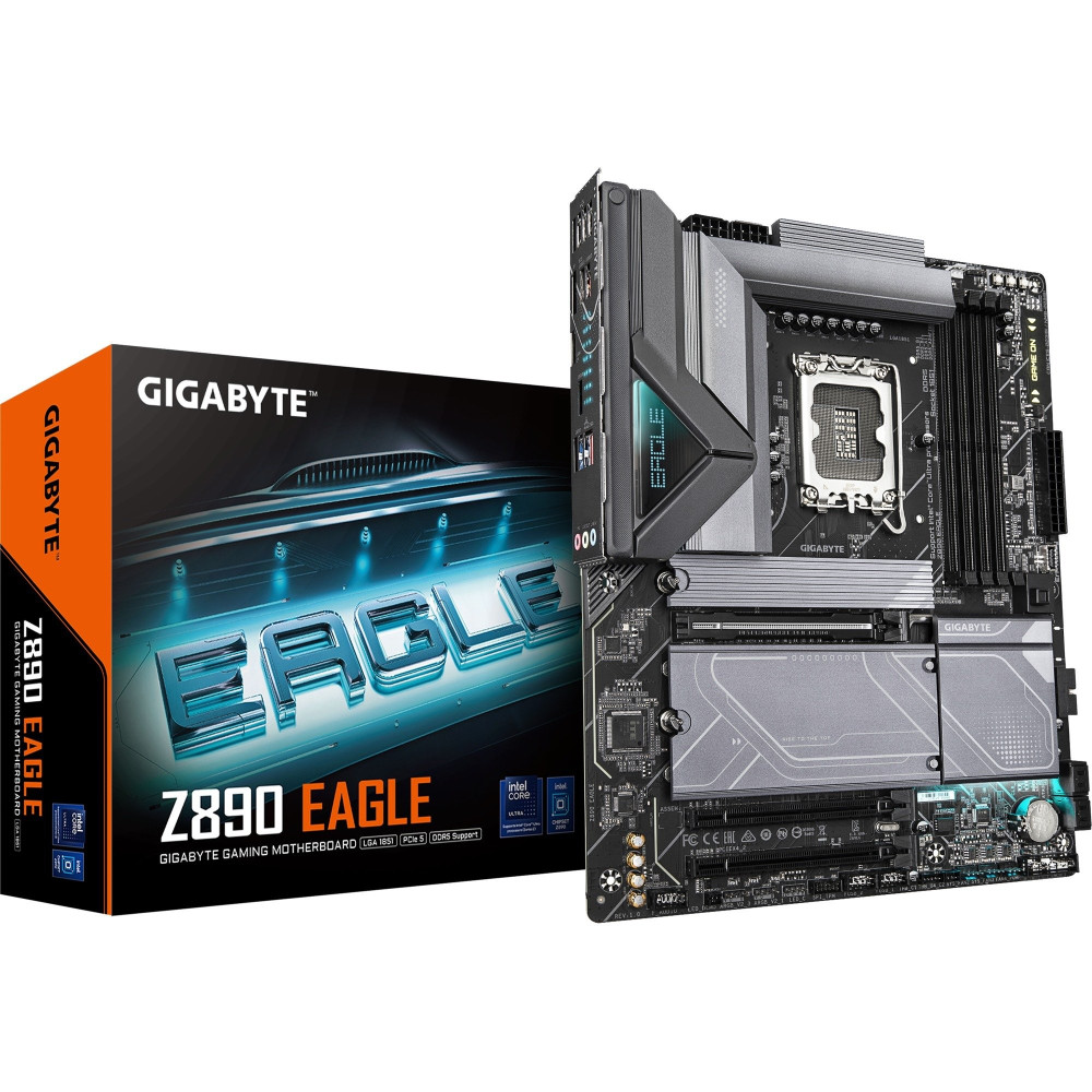 GIGABYTE Z890 EAGLE Scheda Madre - Supporta CPU Intel Core Ultra (Serie 2), VRM a 14+1+2 fasi, fino a 8800MHz DDR5 (OC), 1x PCIe