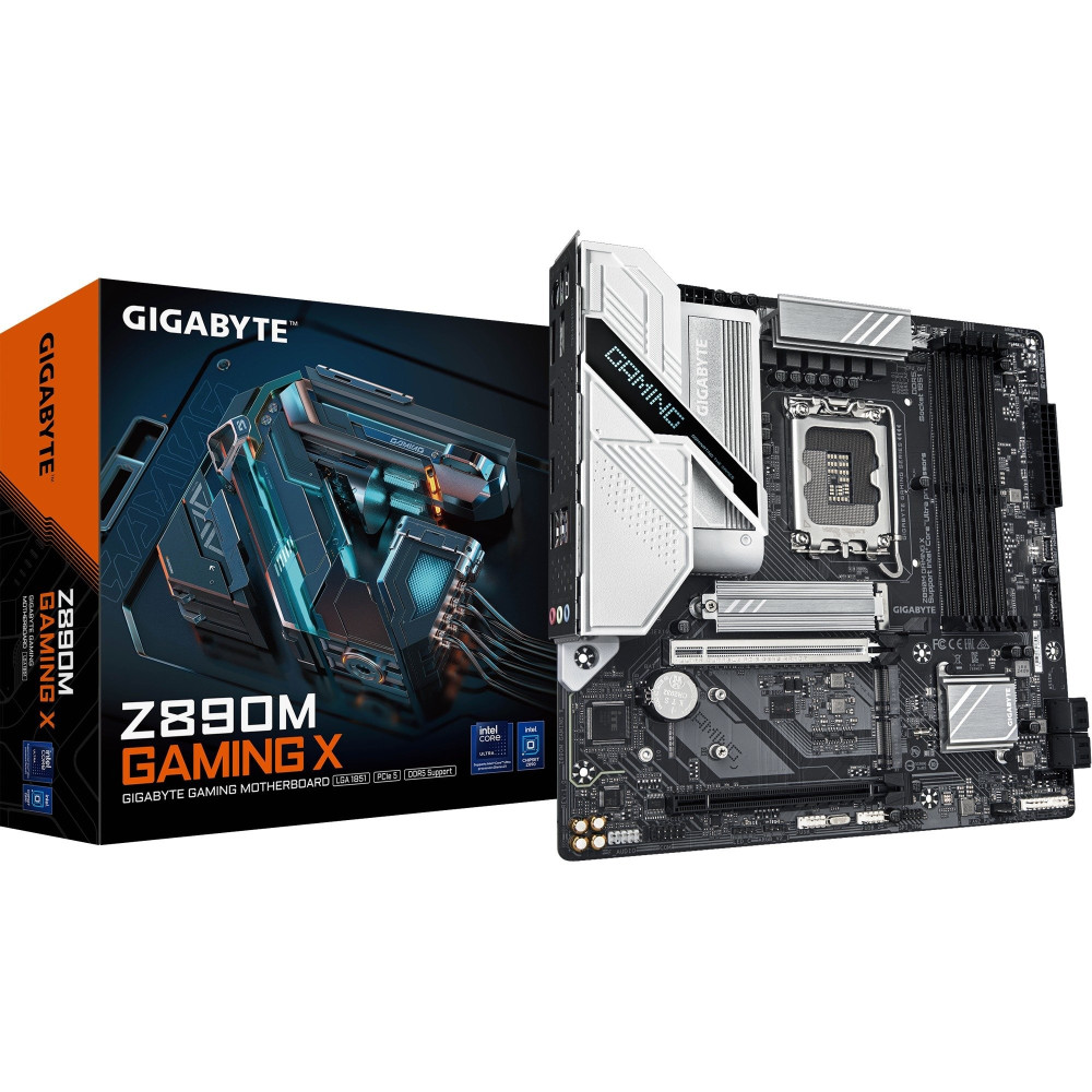 GIGABYTE Scheda madre Z890M GAMING X - Supporta CPU Intel Core Ultra (Serie 2), 8+1+2 fasi VRM, fino a 8800MHz DDR5 (OC), 1xPCIe