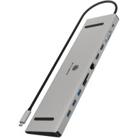 ICY BOX IB-DK2106a-CPD Cablato USB 3.2 Gen 1 (3.1 Gen 1) Type-C Antracite, Nero, Docking station