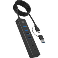 ICY BOX IB-HUB1737-C3 USB 3.2 Gen 1 (3.1 Gen 1) Type-C 5000 Mbit/s Nero, Hub USB