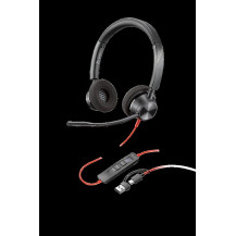 HP Poly Cuffie stereo Blackwire 3320 USB-C + adattatore USB-C/A nero (8X220AA)