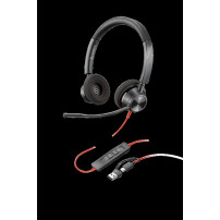 HP Poly Cuffie stereo Blackwire 3320 USB-C + adattatore USB-C/A nero (8X220AA)