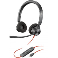 HP Poly Blackwire 3320 Stereo USB-C Headset +USB-C/A Adapter Nero