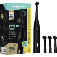 happybrush ECO R2 Allblack, Adulto, Spazzola elettrica a vibrazione, Pulizia profonda, Lucidatura, Sensitive, 8800 movimenti al 