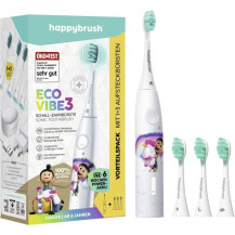 happybrush Eco vibe, Per bambini, Scalpellenta, Sensibile, Super sensibile, 40000 movimenti al minuto, Bianco, Batteria