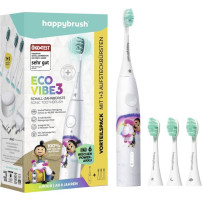 happybrush Eco vibe, Per bambini, Scalpellenta, Sensibile, Super sensibile, 40000 movimenti al minuto, Bianco, Batteria