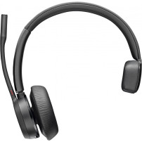 HP Poly Voyager 4310 UC Monaural Headset +BT700 USB-A Adapter +Charging Stand Base di ricarica Nero