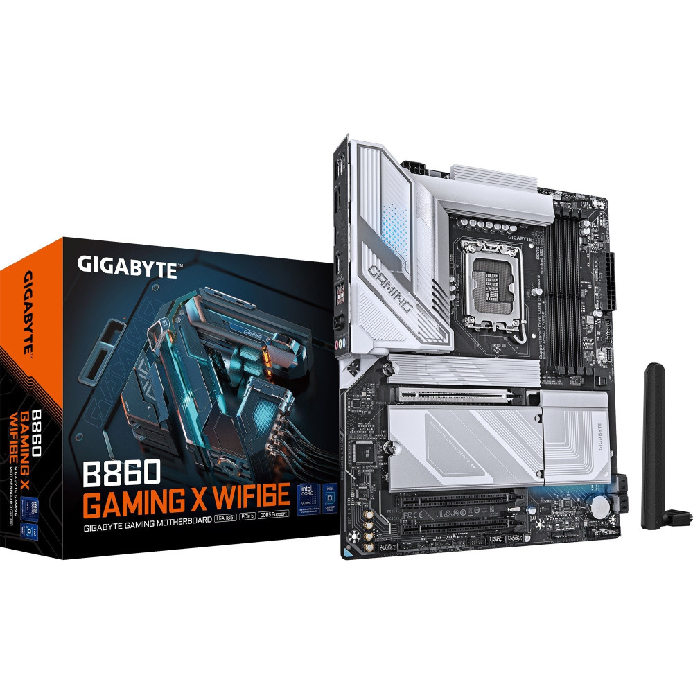 GIGABYTE B860 GAMING X WIFI6E Scheda madre - CPU Intel Core Ultra, VRM a 12+1+2+1 fasi, fino a 9066MHz DDR5, 1xPCIe 5.0 + 2xPCIe