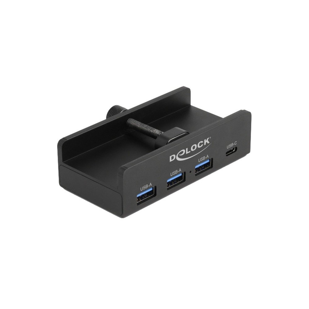 DeLOCK Hub USB esterno 5 Gbps a 4 porte 3 x USB Tipo-A e 1 x USB Tipo-C™ con vite di bloccaggio