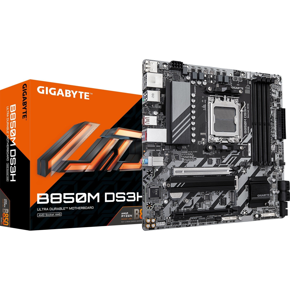 GIGABYTE B850M DS3H Scheda Madre - Processori AMD Ryzen Serie 9000, 16+2+2 fasi VRM digitali, fino a 8200MHz DDR5 (OC), 1xPCIe 5