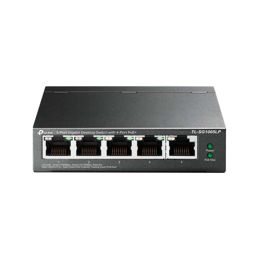 TP-Link TL-SG1005LP switch di rete Non gestito Gigabit Ethernet (10/100/1000) Supporto Power over Ethernet (PoE) Nero, Interrutt