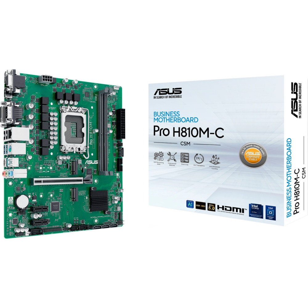 ASUS PRO H810M-C-CSM Intel H810 LGA 1851 (Socket V1) micro ATX, Scheda madre