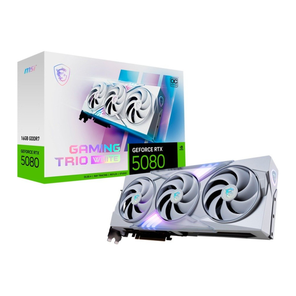 MSI GAMING GEFORCE RTX 5080 16G TRIO OC WHITE scheda video NVIDIA 16 GB GDDR7, Scheda grafica
