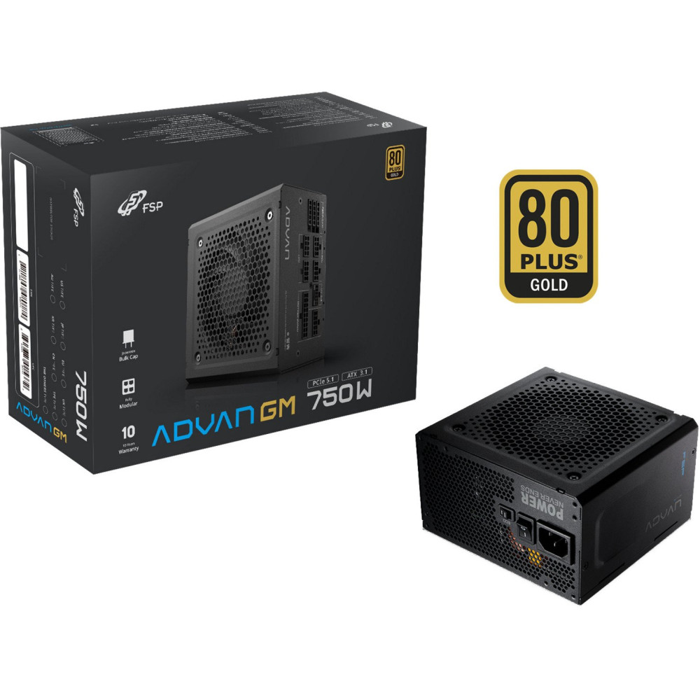 FSP ADVAN-750GM alimentatore per computer 750 W 20+4 pin ATX ATX Nero, Alimentatore PC