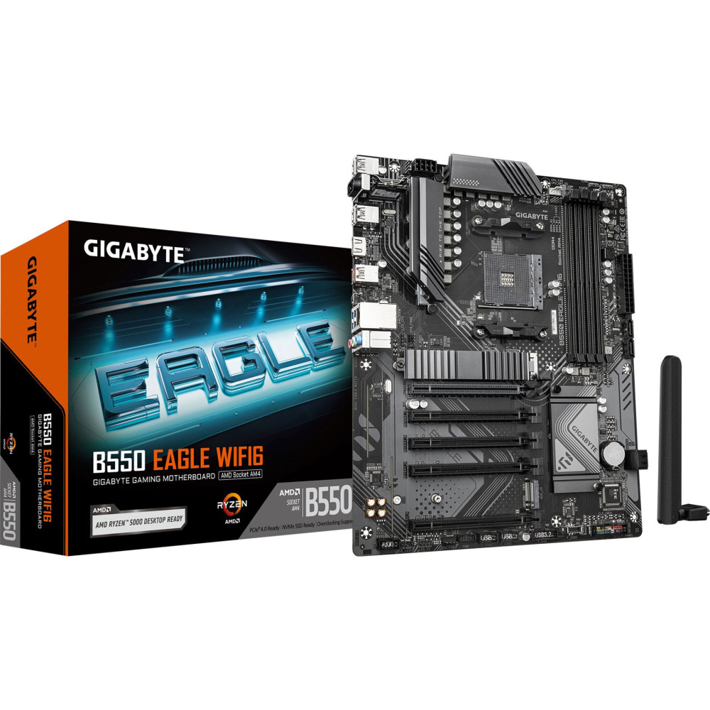 GIGABYTE B550 EAGLE WIFI6 Scheda madre - CPU AMD Ryzen serie 5000 G, VRM a 10+3+1 fasi, fino a 3200 MHz DDR4, 1xPCIe 4.0 + 1xPCI