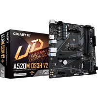 GIGABYTE Scheda madre A520M DS3H V2 - Supporta CPU AMD Ryzen serie 5000 AM4, fino a 4733 MHz DDR4 (OC), PCIe 3.0 x16, LAN GbE, U