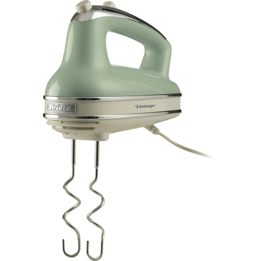 Ariete 1548 Sbattitore Vintage, 450W, 5 velocità, Funzione turbo, 2 fruste, Verde, Mixer manuale