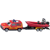 SIKU Land Rover Defender with boat Modellino di SUV Preassemblato, Veicolo modello