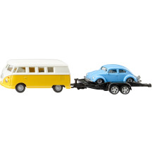 SIKU VW T1 with trailer and VW Beetle Set di modelli di auto Preassemblato 1:50, Veicolo modello