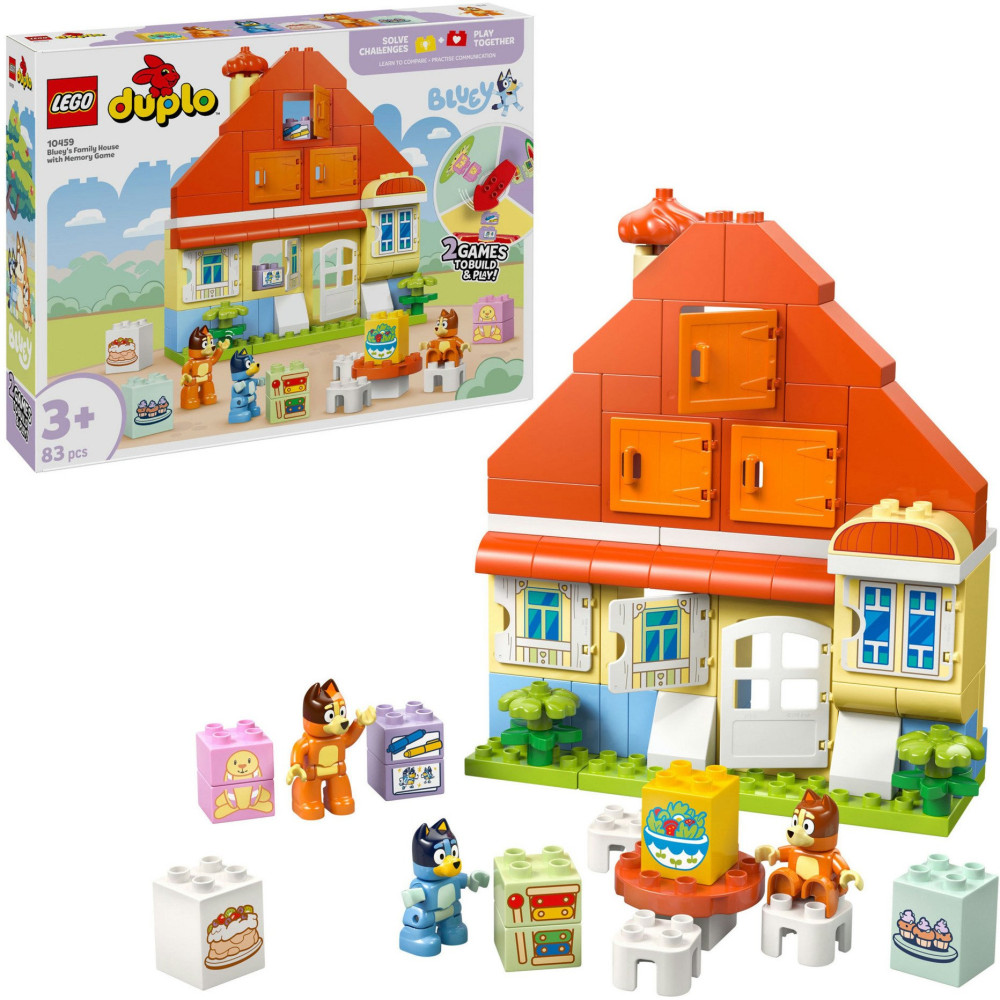 LEGO DUPLO Casa della Famiglia di Bluey con gioco di memoria, Giochi di costruzione