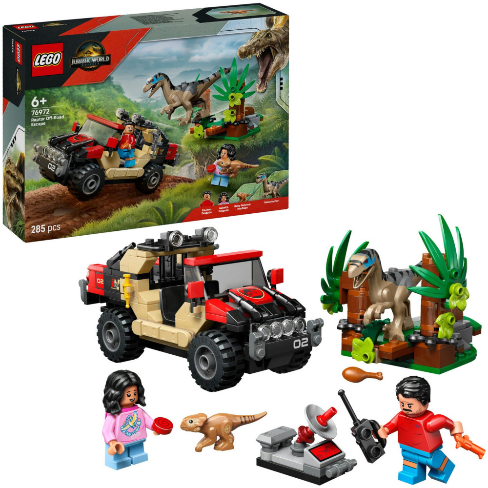 LEGO Jurassic World Fuga dal Raptor sul fuoristrada, Giochi di costruzione