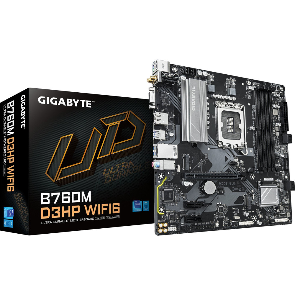 GIGABYTE B760M D3HP WIFI6 Scheda madre - Compatibile con CPU Intel Core di 14ª generazione, VRM digitale a 4+1+1 fasi, fino a 56