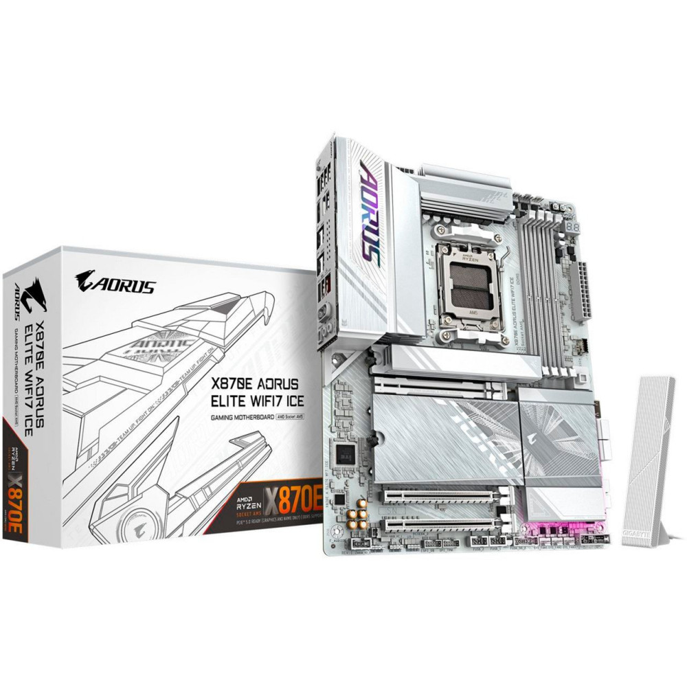 GIGABYTE X870E AORUS ELITE WIFI7 ICE Scheda madre - Supporta CPU AMD Ryzen 9000, VRM digitale a 16+2+2 fasi, fino a 8200 MHz DDR